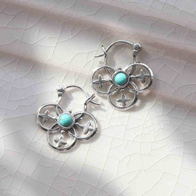 ML788T Sterling Silver Onyx Royal Hoop Earrings