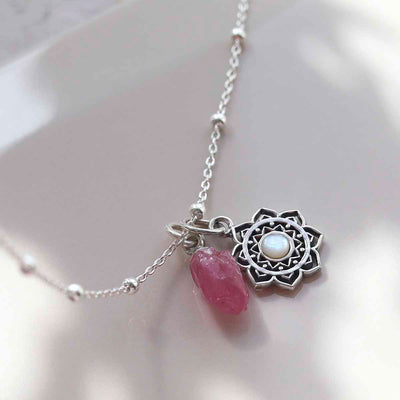 ML820M Sterling Silver Mother of Pearl Moroccan Flower Necklace 2