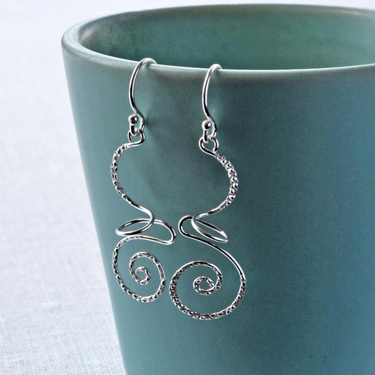 Silver Urban Free Form Earrings MJ0253