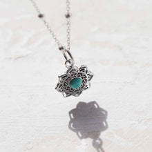 ML820T Sterling Silver Turquoise Moroccan Flower Necklace 4