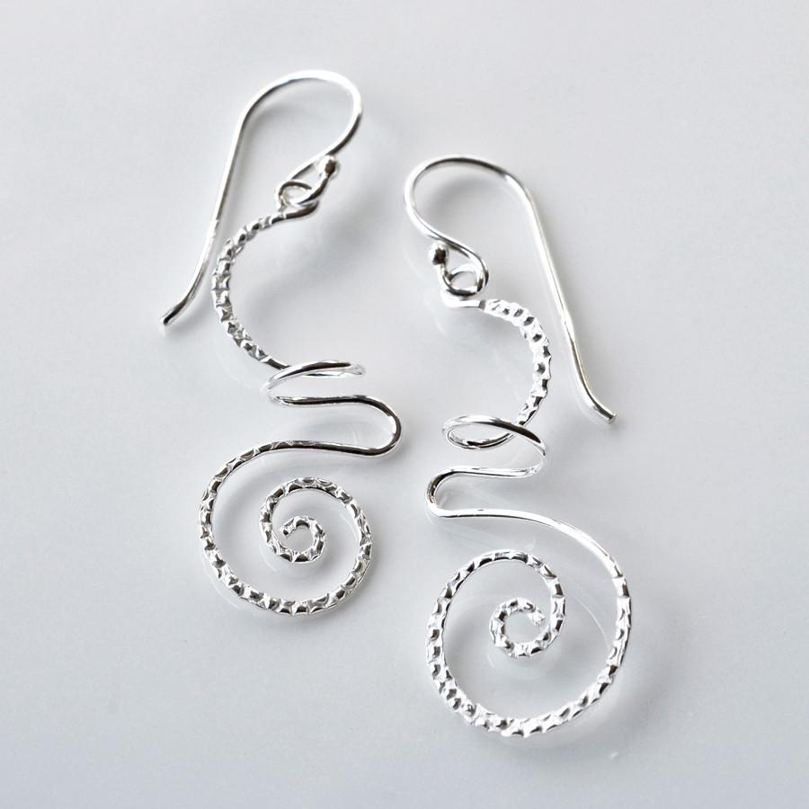Sterling Silver Dangly Urban Free Form Earrings