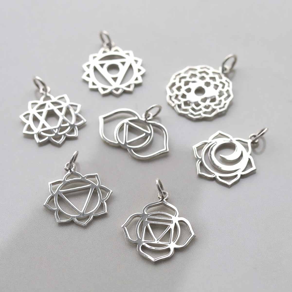 Sterling Silver Large Heart Chakra Pendant Necklace