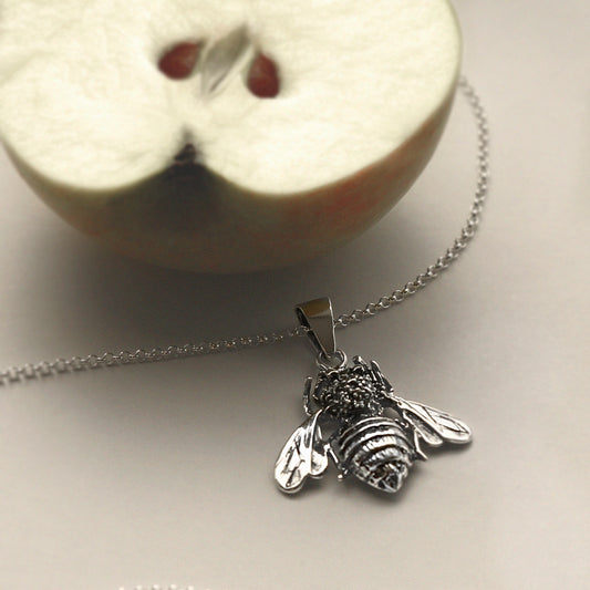 RAW MC262 STERLING SILVER BUMBLEBEE PENDANT NECKLACE 4