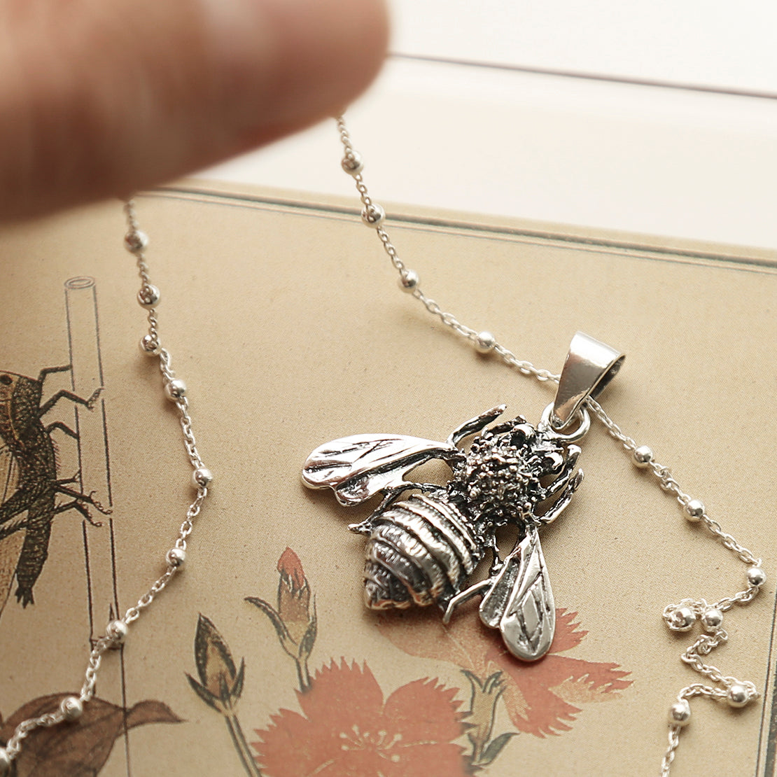 Sterling Silver Bumblebee Necklace