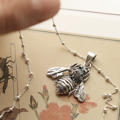 RAW MC262 STERLING SILVER BUMBLEBEE PENDANT NECKLACE 3