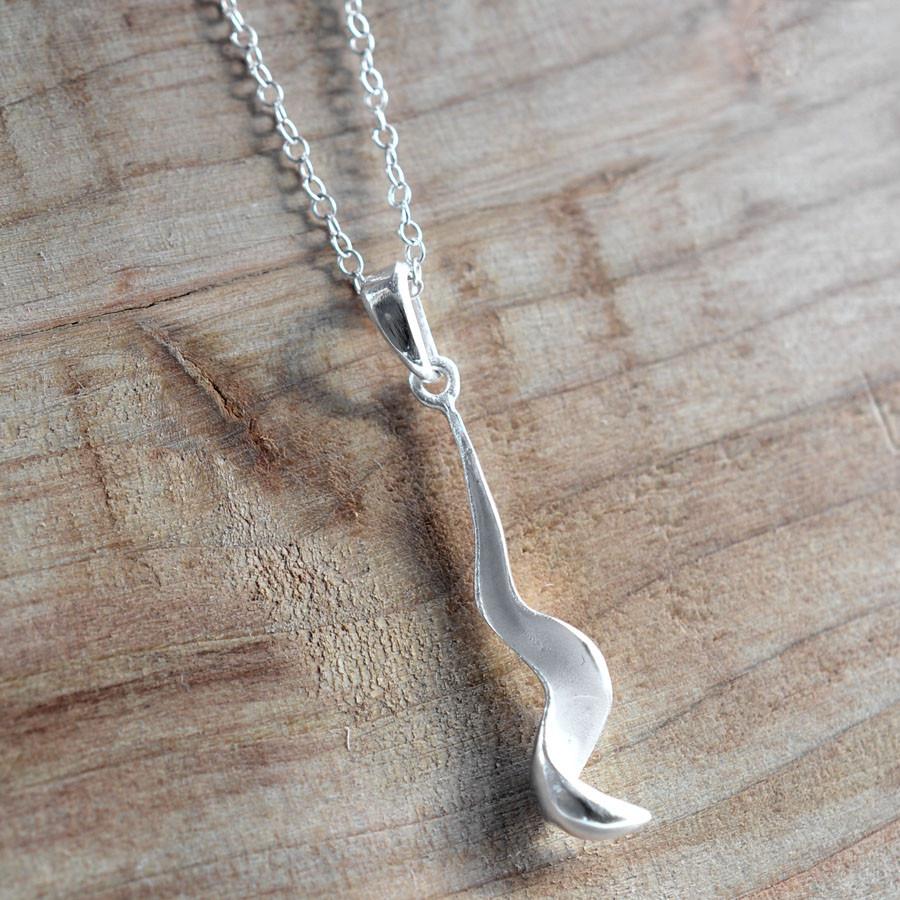 Sterling Silver Falling Leaf Necklace