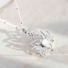 ML812m Sterling Silver Mother of Pearl Lotus Pendant Necklace 2