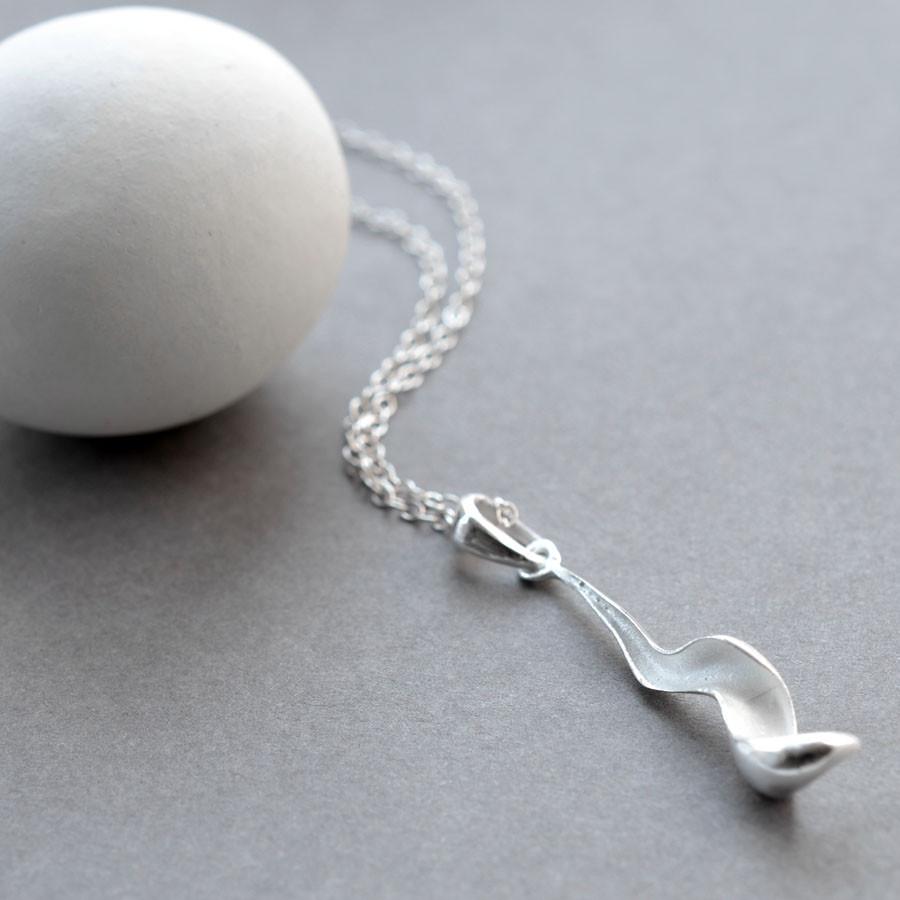 Sterling Silver Falling Leaf Necklace