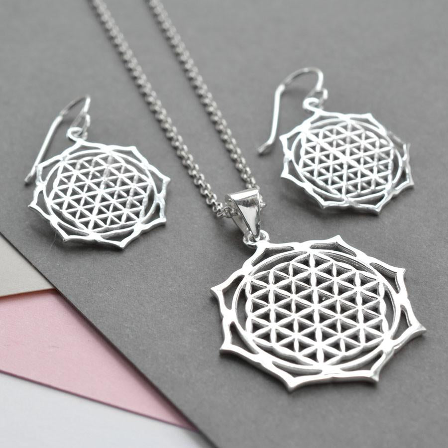Sterling Silver Moroccan Flower Jewellery Set