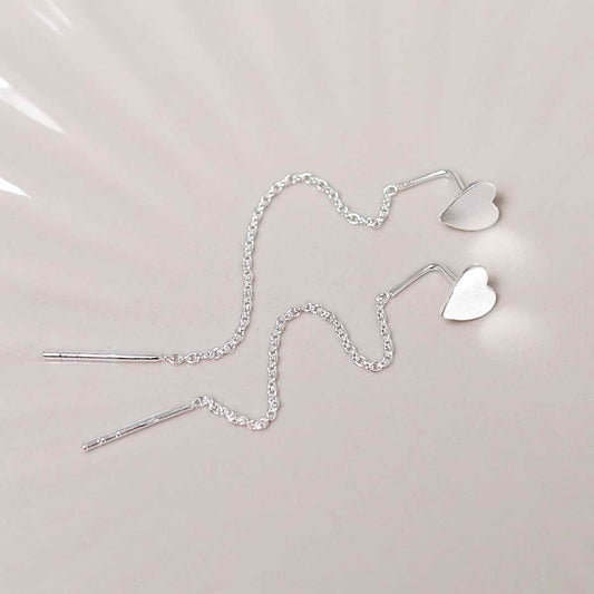 ML924 Sterling Silver Heart Ear Threader 2