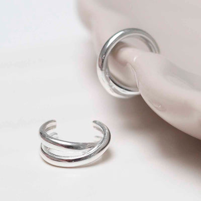 ML922 Sterling Silver Double Row Ear Cuff 2