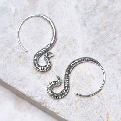ML805 Sterling Silver Cobra Drop Earrings 3