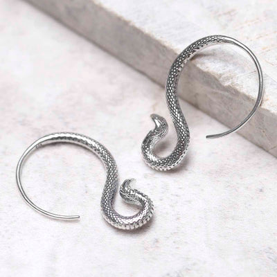 ML805 Sterling Silver Cobra Drop Earrings