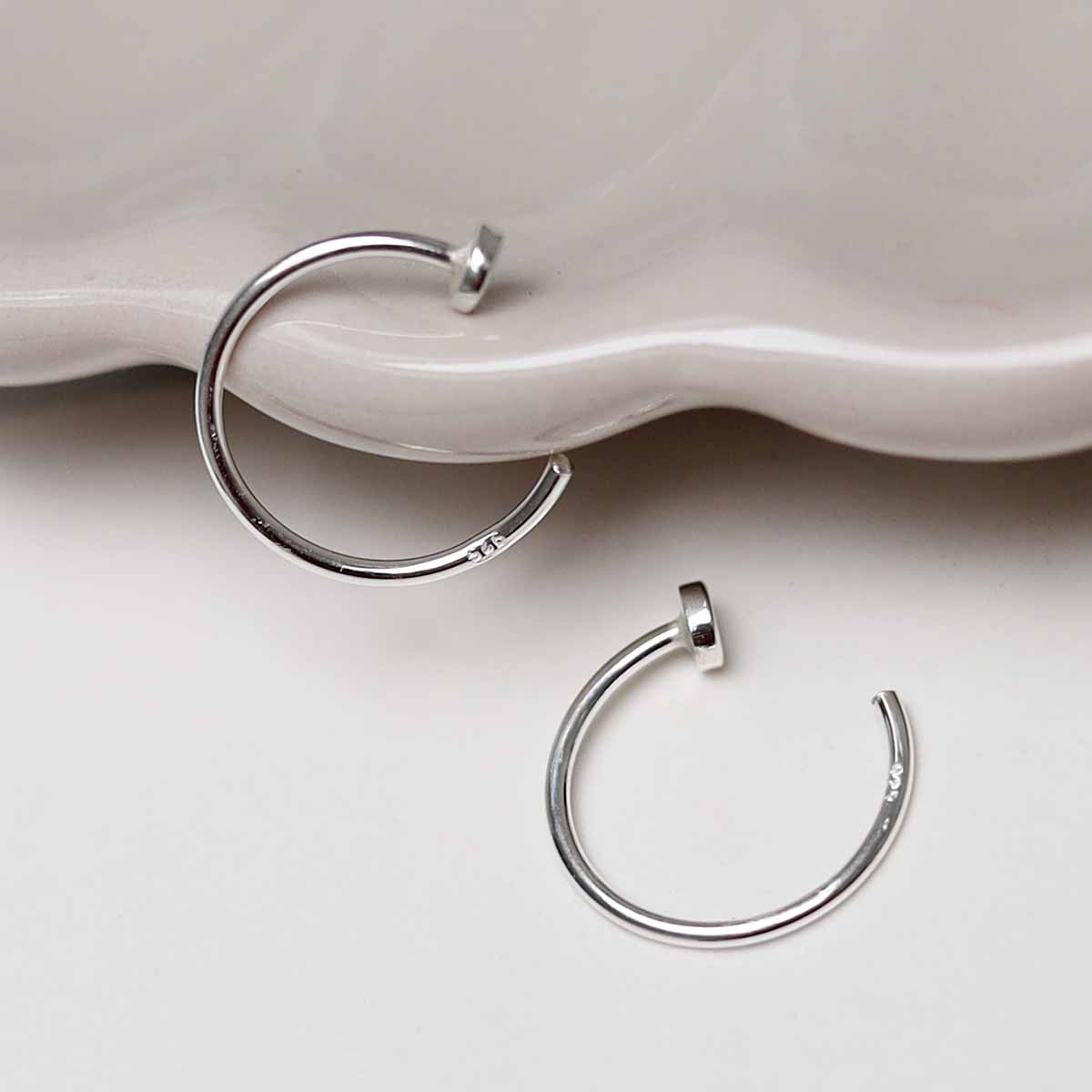 Sterling Silver Nail Hoop Threaders