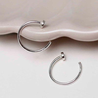 ML921 Sterling Silver Nail Hoop Threader 1