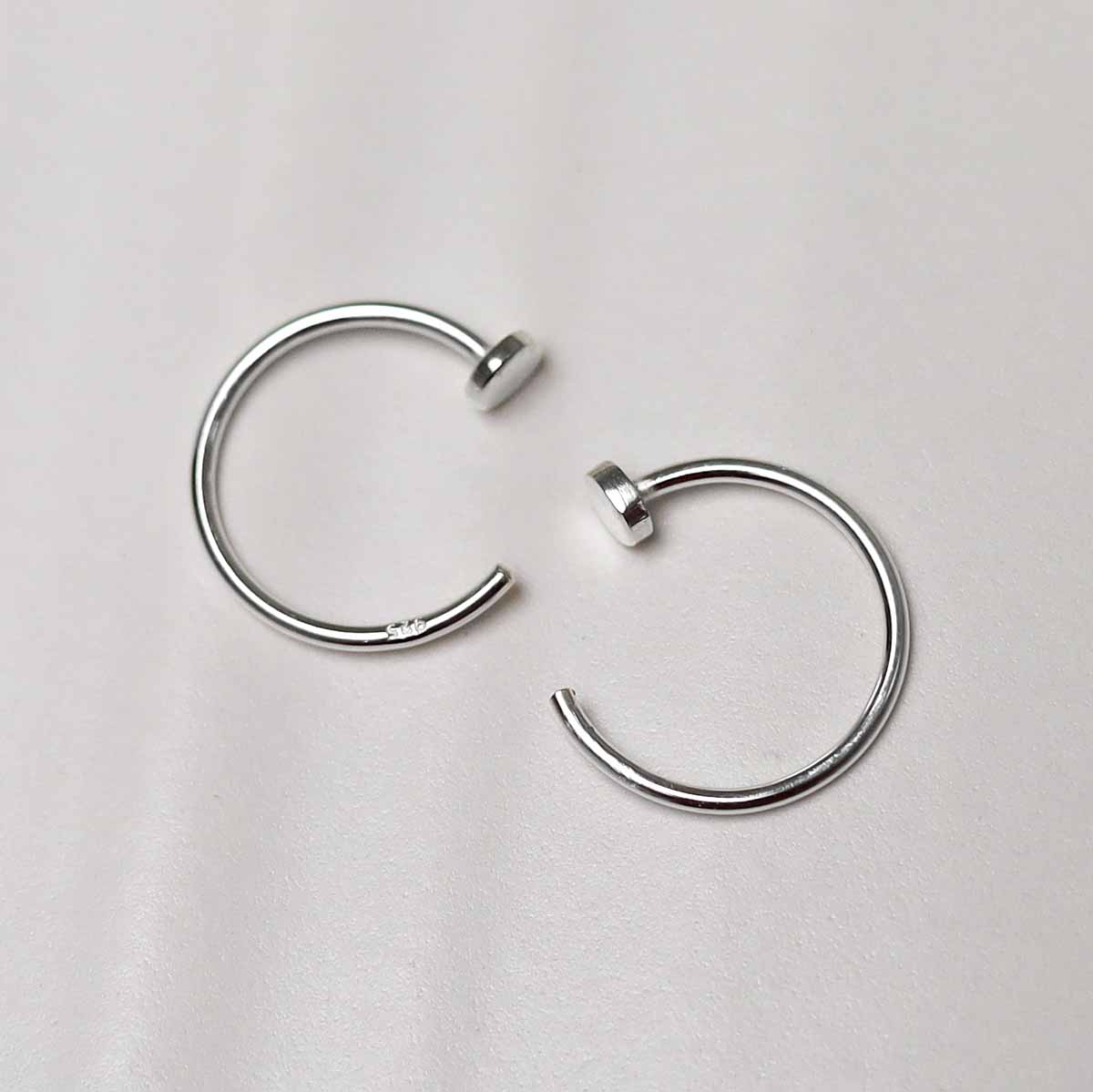 Sterling Silver Nail Hoop Threaders