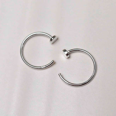 ML921 Sterling Silver Nail Hoop Threader 2 1