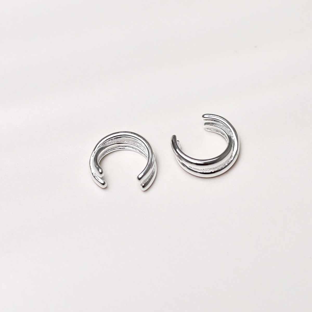 Sterling Silver Double Row Ear Cuffs