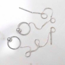 ML792 Sterling Silver Ring and Ball Threader Earrings 3