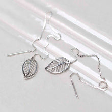ML795 Sterling Silver Leaf Threader Earrings