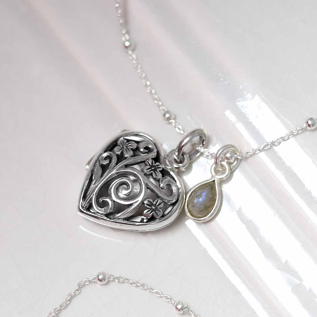 Sterling Silver Forget Me Not Locket