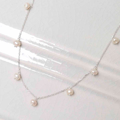 MK818N Sterling Silver String of Pearls Necklace