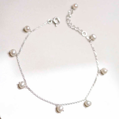 MK818B Sterling Silver String of Pearls Bracelet