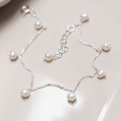 MK818B Sterling Silver String of Pearls Bracelet 2