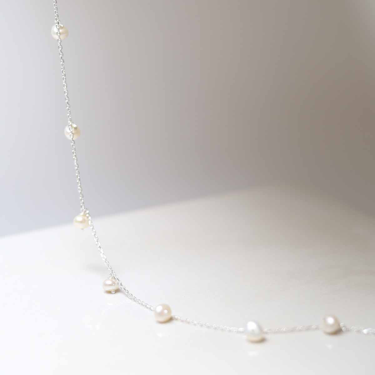 Sterling Silver String of Pearls Necklace