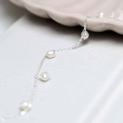 MK818B Sterling Silver String of Pearls Bracelet. 5