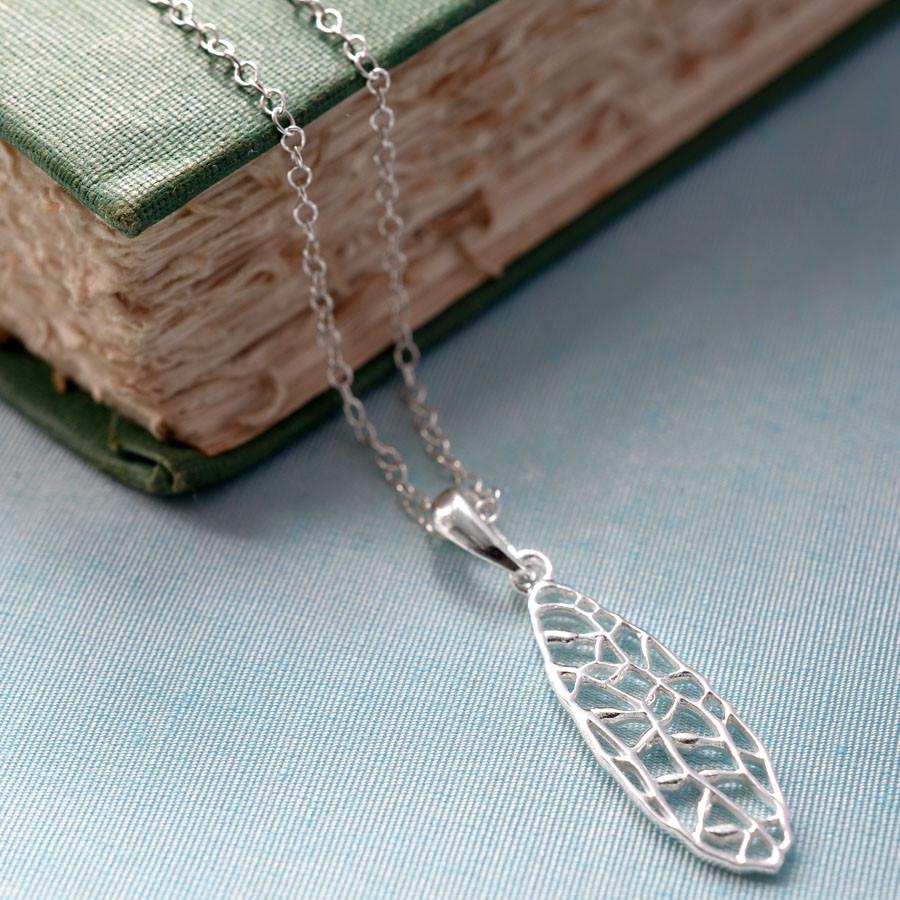 Sterling Silver Dragonfly Wing Necklace