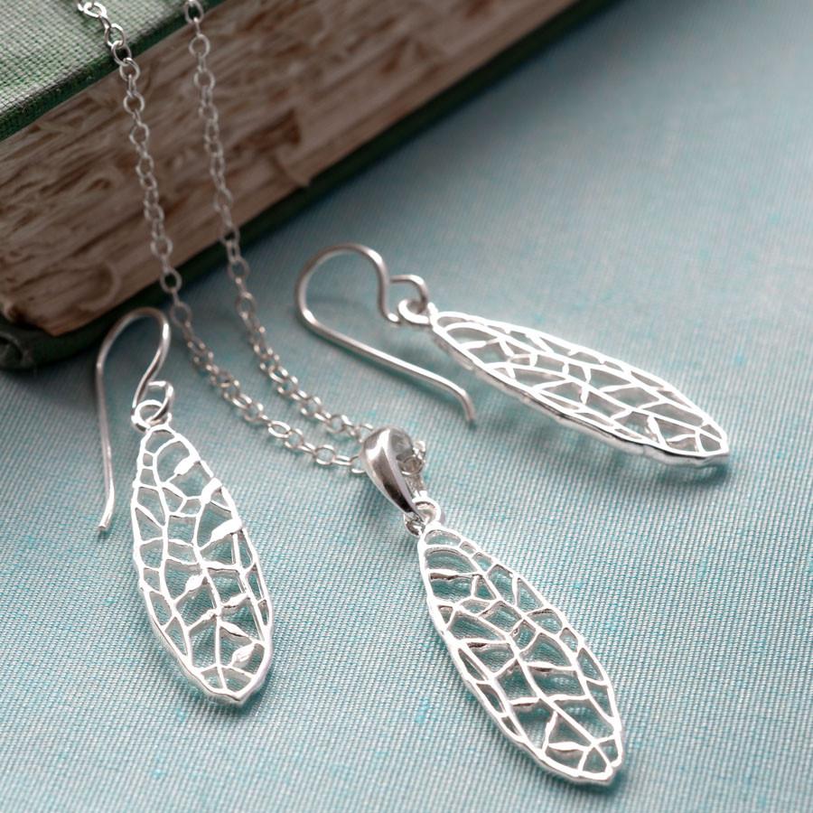 Sterling Silver Dragonfly Wing Necklace