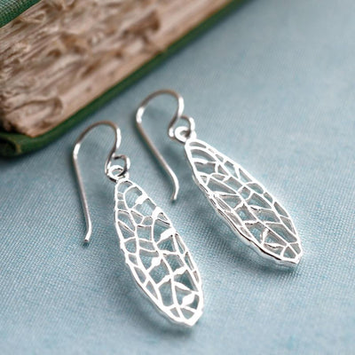 MJ0308E Silver Climbing Leaves Earrings 2