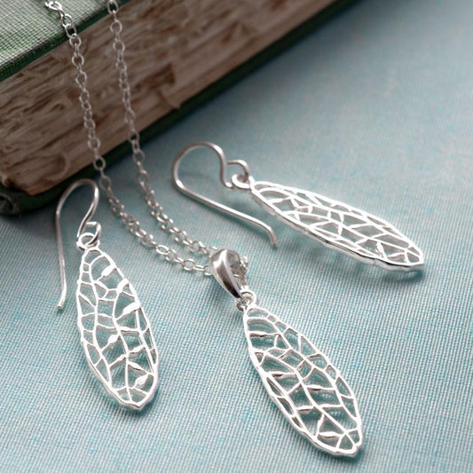 MJ0308S Silver Climbing Leaves Set 3