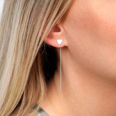 ML924 Sterling Silver Heart Ear Threader Model