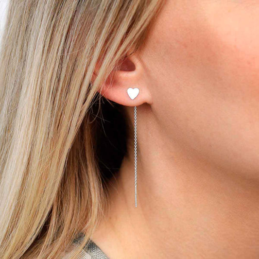 ML924 Sterling Silver Heart Ear Threader Model