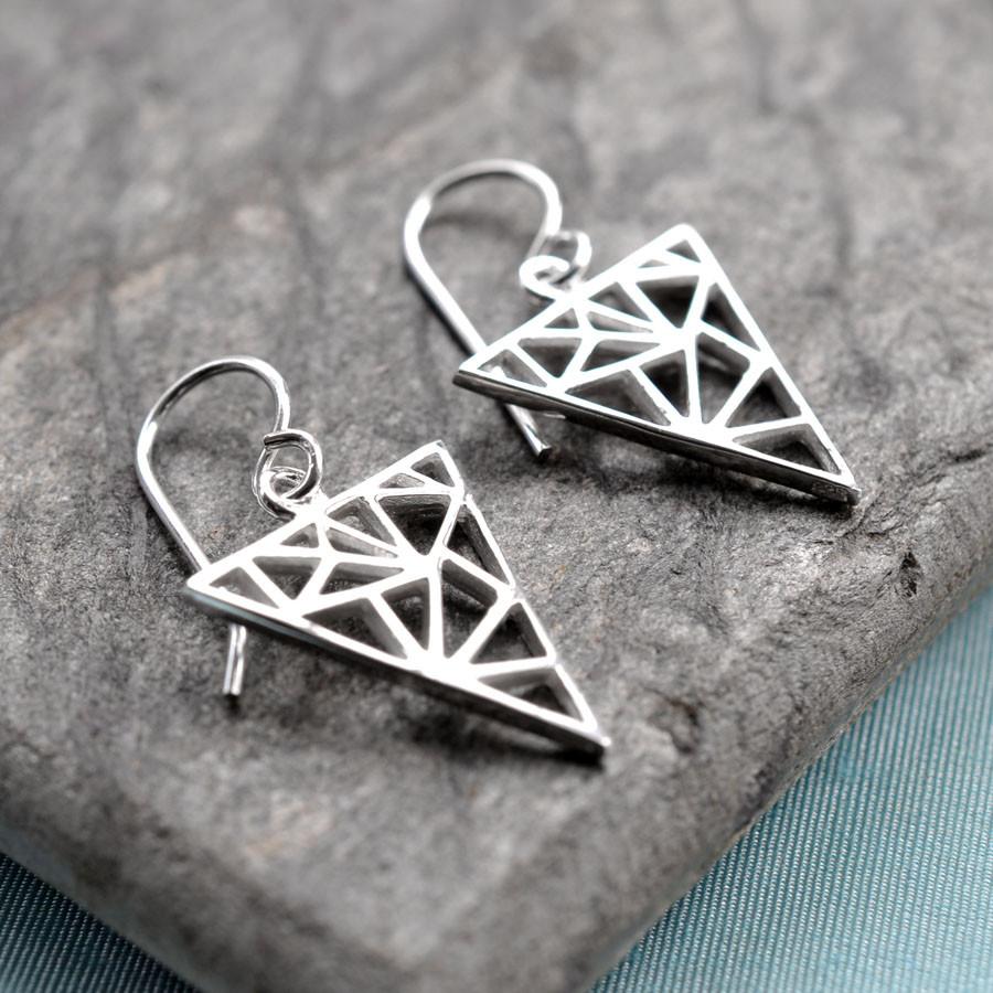 Sterling Silver Geometric Triangle Necklace