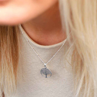 MZB135P Sterling Silver Mother Nature Necklace Model. copy