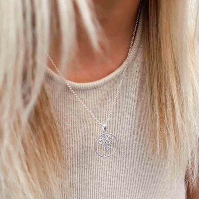 MZB135P Sterling Silver Mother Nature Necklace Model