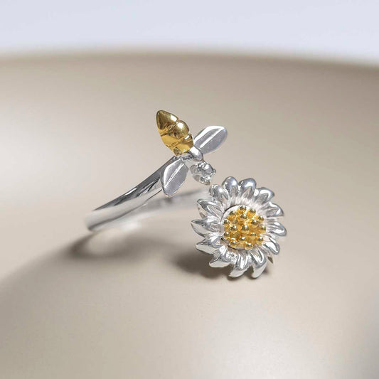MZB143 Sterling Silver Adjustable Spring Fidget Ring 2