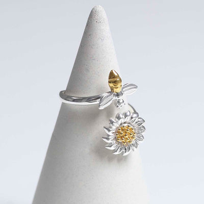 MZB143 Sterling Silver Adjustable Spring Fidget Ring 3