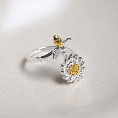 MZB143 Sterling Silver Adjustable Spring Fidget Ring 1