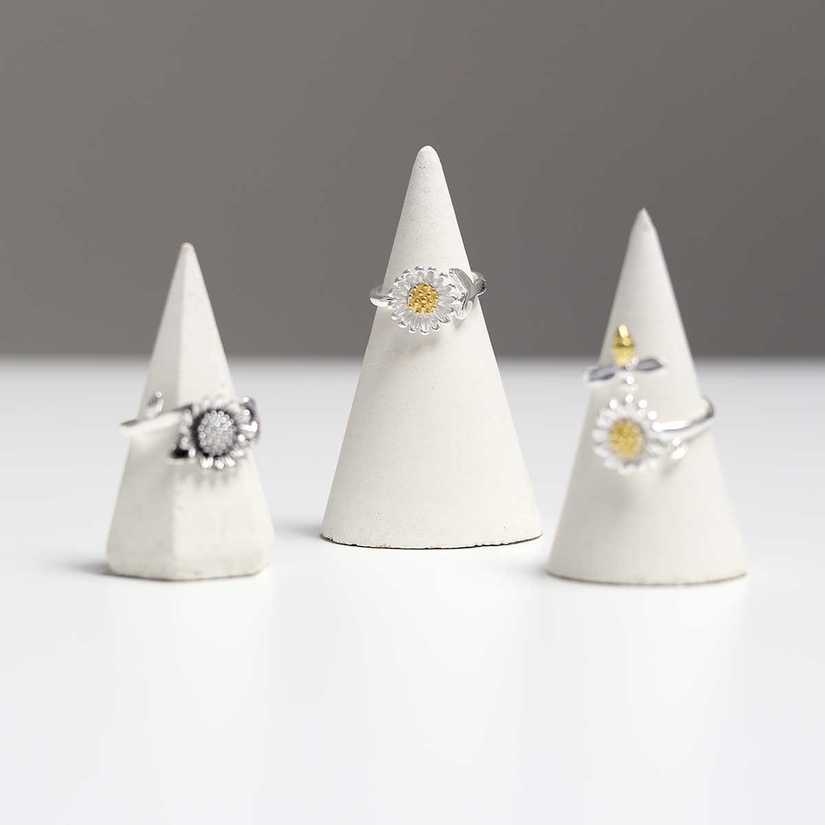 Sterling Silver Adjustable Daisy Fidget Ring