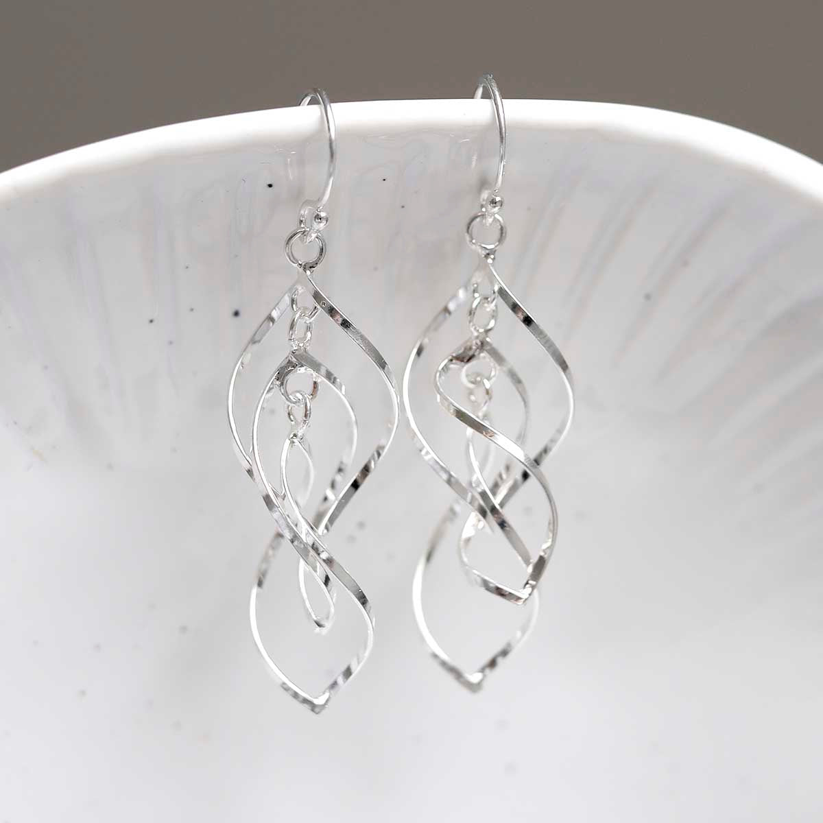 Sterling Silver Triple Twist Earrings