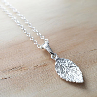 MJ0300N Silver Mint Leaf Necklace 349f4f05 c861 4666 8eee 430a33b44a8b