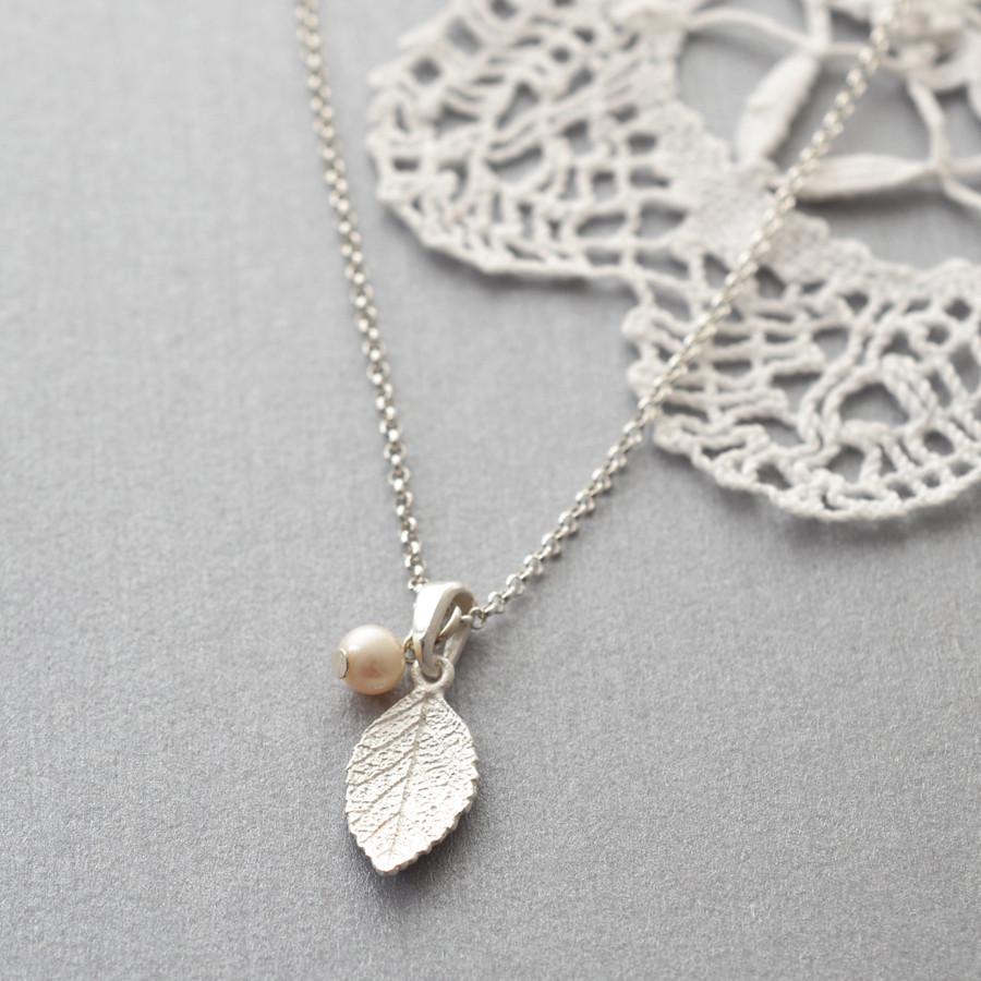 Sterling Silver Mint Leaf Necklace