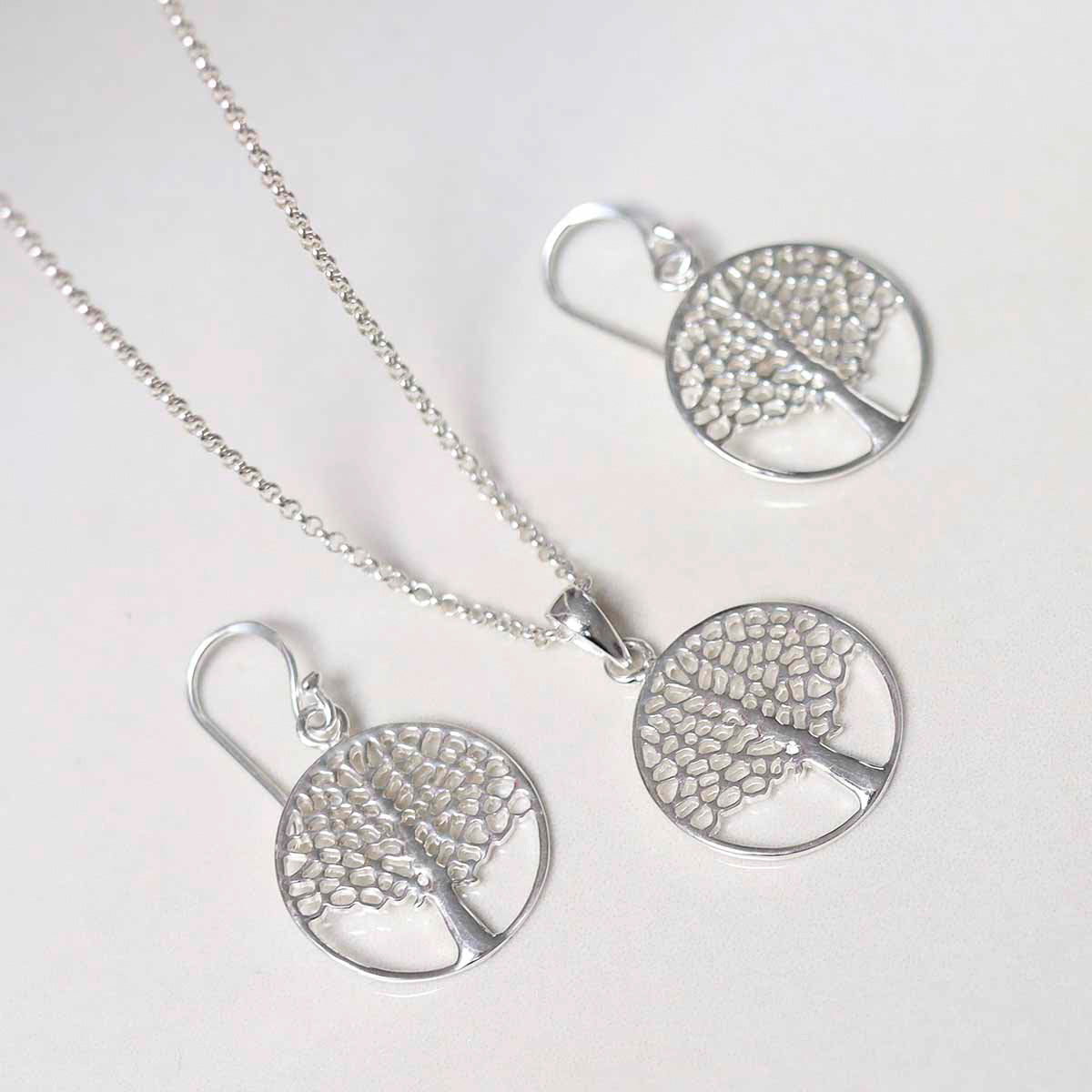 Sterling Silver Oak Tree Earrings