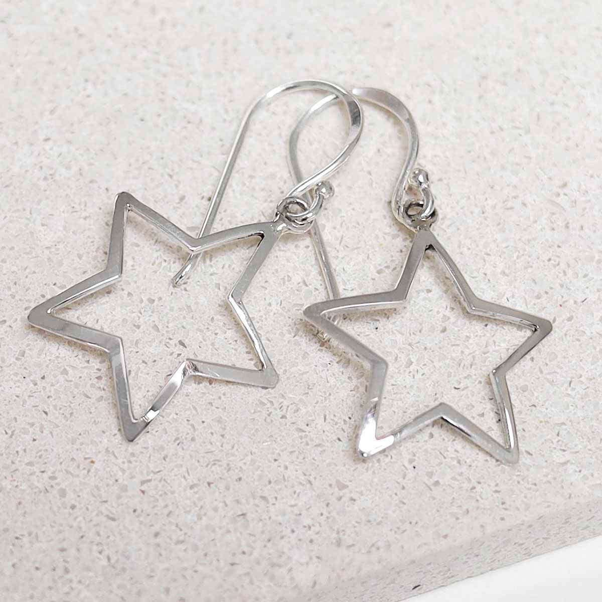 Sterling Silver Bright Star Earrings
