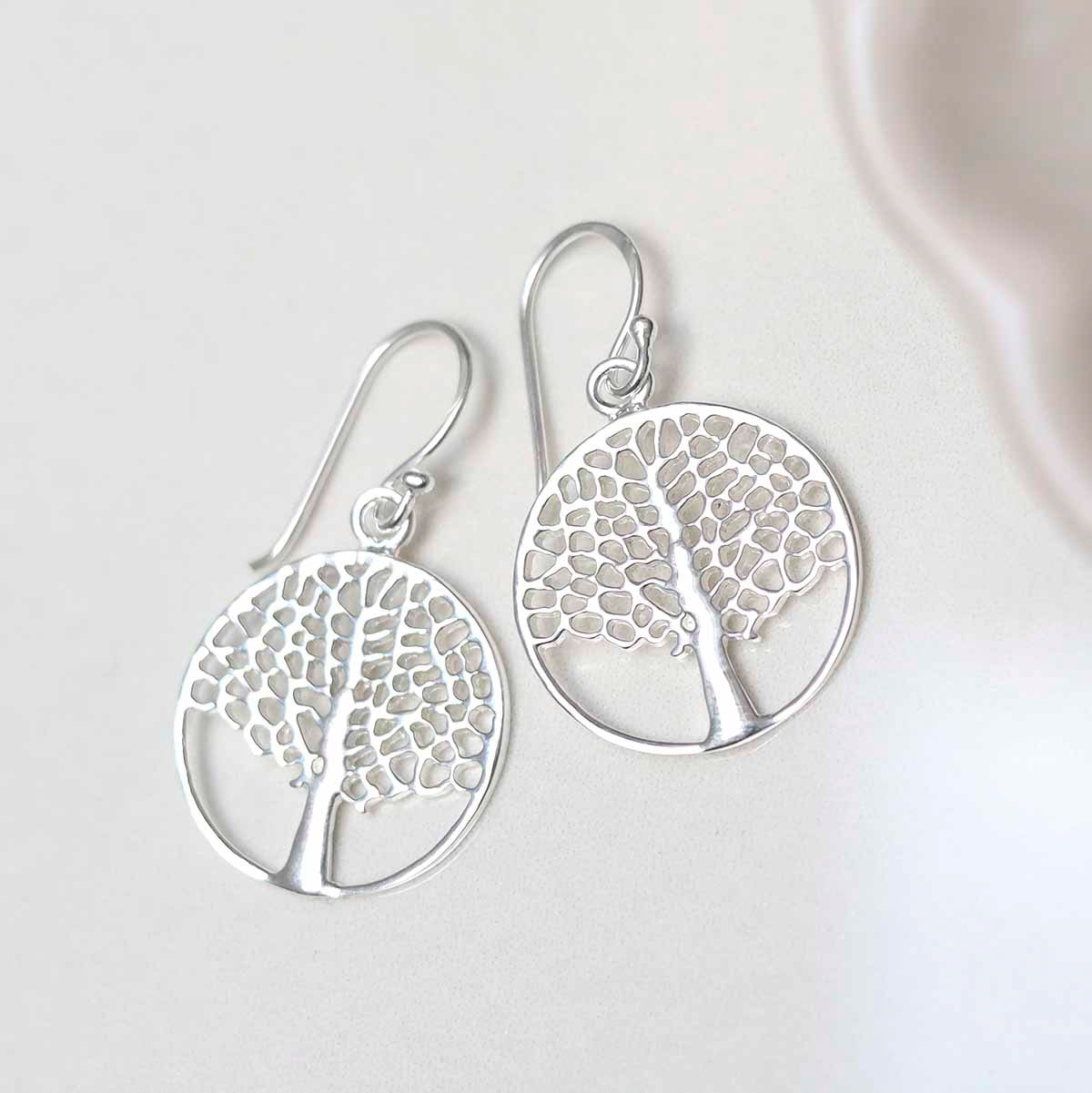 Sterling Silver Oak Tree Earrings