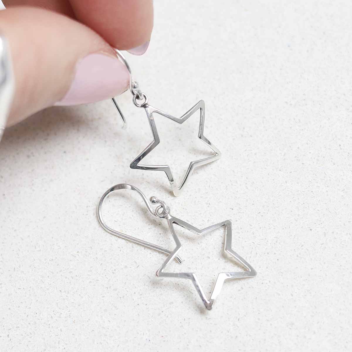 Sterling Silver Bright Star Earrings